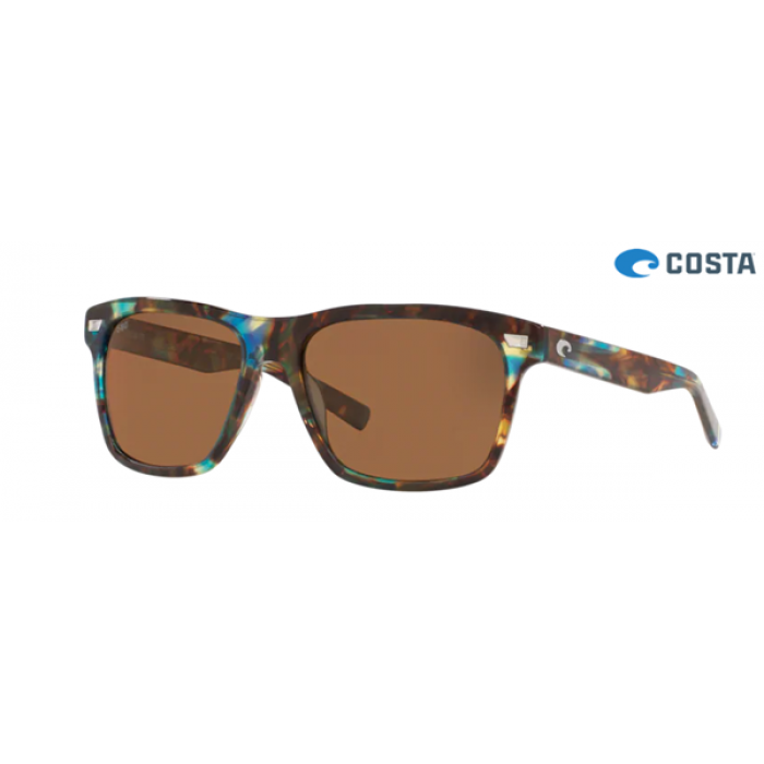 Costa Aransas Sunglasses Shiny Ocean Tortoise frame Copper lens