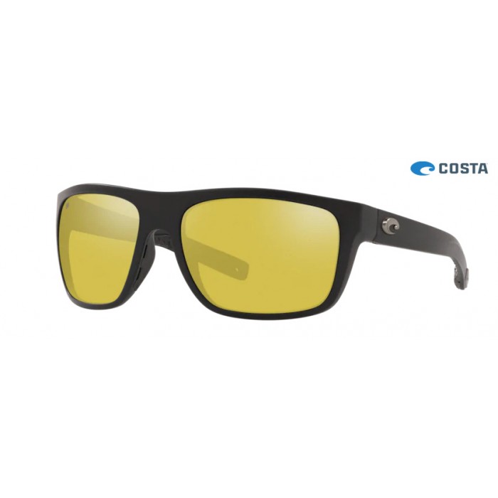 Costa Broadbill Sunglasses Matte Black frame Sunrise Silver lens