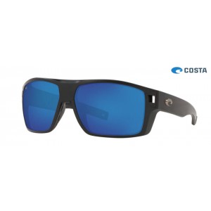 Costa Diego Sunglasses Matte Black frame Blue lens