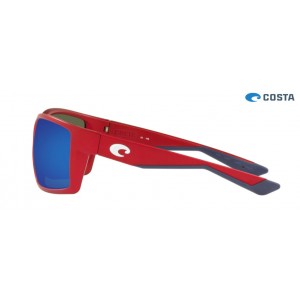 Costa Freedom Series Reefton Sunglasses Matte Usa Red frame Blue lens
