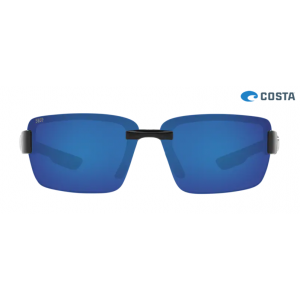 Costa Galveston Sunglasses Shiny Black frame Blue lens
