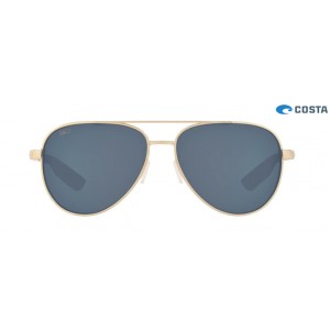 Costa Peli Sunglasses Brushed Gold frame Gray lens