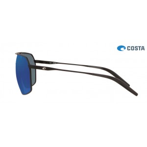 Costa Pilothouse Sunglasses Matte Black frame Blue lens
