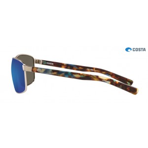 Costa Ponce Sunglasses Brushed Silver frame Blue lens