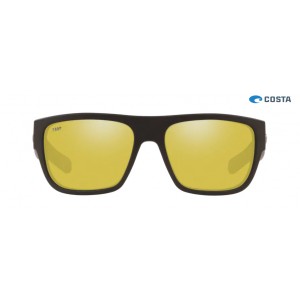 Costa Sampan Sunglasses Matte Black frame Sunrise Silver lens