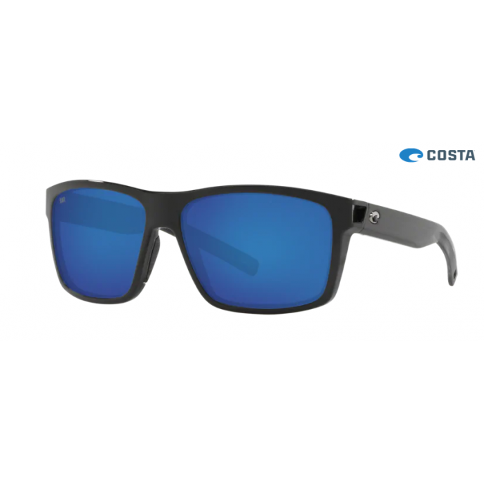 Costa Slack Tide Sunglasses Shiny Black frame Blue lens