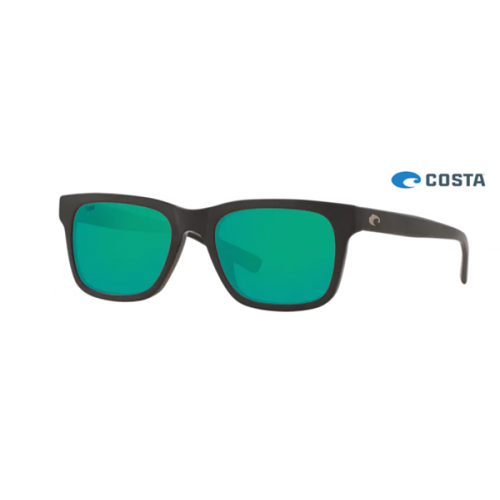 Costa Tybee Sunglasses Matte Black frame Green lens