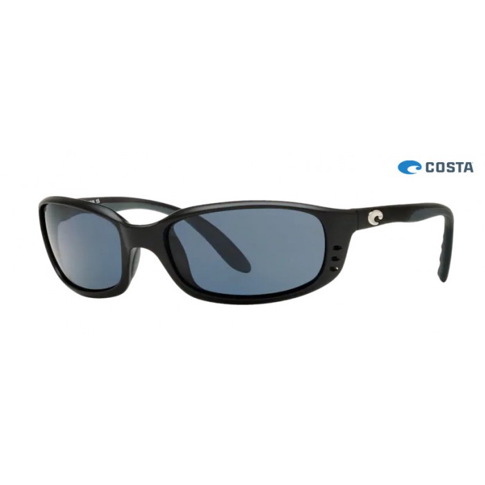 Costa Brine Sunglasses Matte Black frame Gray lens