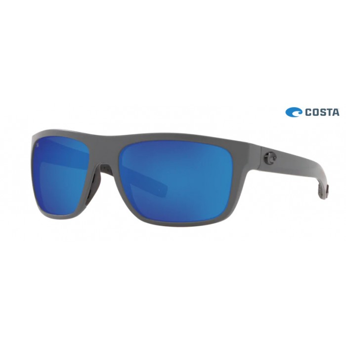 Costa Broadbill Sunglasses Matte Gray frame Blue lens