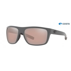 Costa Broadbill Sunglasses Matte Gray frame Copper Silver lens