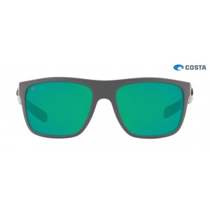 Costa Broadbill Sunglasses Matte Gray frame Green lens