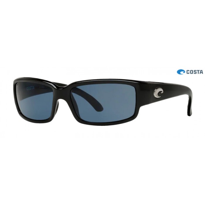 Costa Caballito Sunglasses Shiny Black frame Gray lens