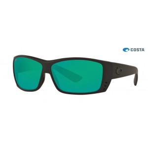 Costa Cat Cay Sunglasses Shiny Blackout frame Green lens