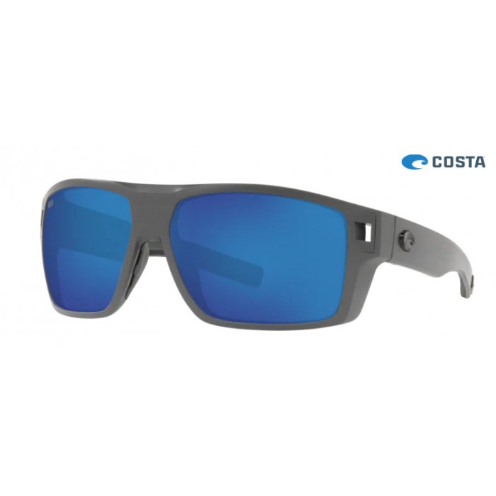 Costa Diego Sunglasses Matte Gray frame Blue lens