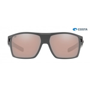 Costa Diego Sunglasses Matte Gray frame Copper Silver lens