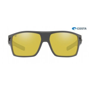 Costa Diego Sunglasses Matte Gray frame Sunrise Silver lens