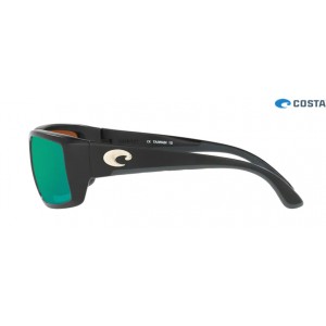Costa Fantail Sunglasses Matte Black frame Green lens