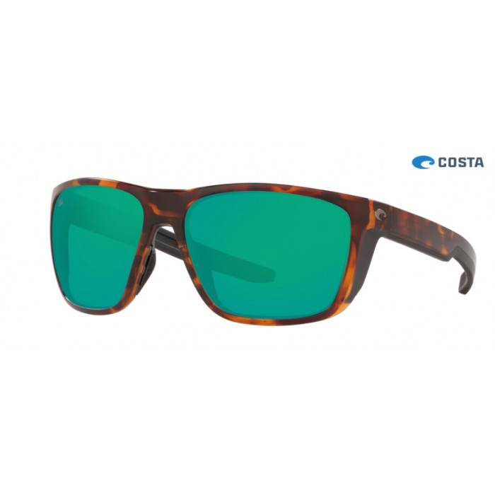 Costa Ferg Sunglasses Matte Tortoise frame Green lens