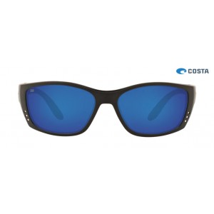 Costa Fisch Sunglasses Matte Black frame Blue lens