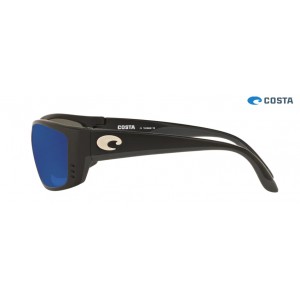 Costa Fisch Sunglasses Matte Black frame Blue lens