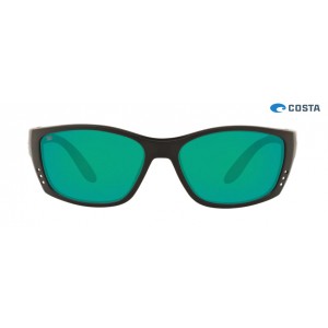 Costa Fisch Sunglasses Matte Black frame Green lens