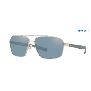 Costa Flagler Sunglasses Brushed Silver frame Gray Silver lens