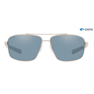 Costa Flagler Sunglasses Brushed Silver frame Gray Silver lens