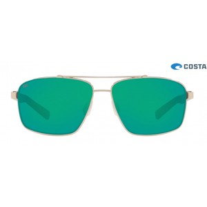 Costa Flagler Sunglasses Silver frame Green lens