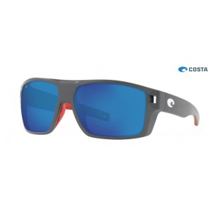 Costa Freedom Series Diego Sunglasses Matte Usa Gray frame Blue lens
