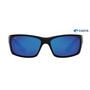 Costa Jose Sunglasses Shiny Black frame Blue lens