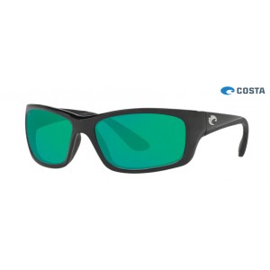 Costa Jose Sunglasses Shiny Black frame Green lens