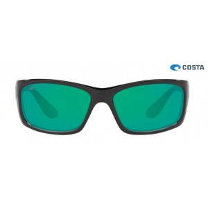 Costa Jose Sunglasses Shiny Black frame Green lens