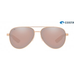 Costa Peli Sunglasses Shiny Rose Gold frame Copper Silver lens