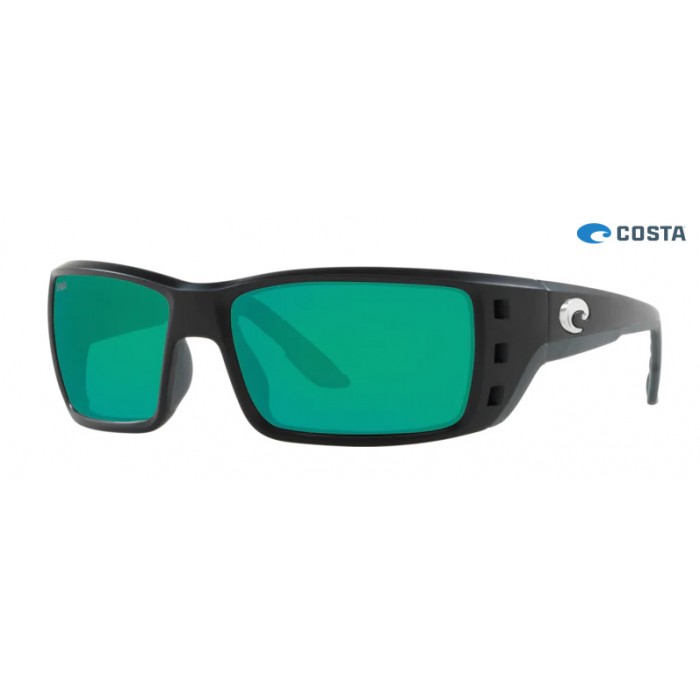 Costa Permit Sunglasses Matte Black frame Green lens