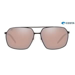 Costa Pilothouse Sunglasses Matte Black frame Copper Silver lens