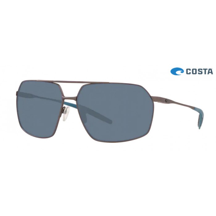 Costa Pilothouse Sunglasses Matte Dark Gunmetal frame Gray lens