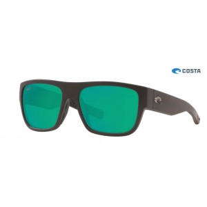 Costa Sampan Sunglasses Matte Black frame Green lens