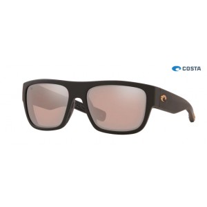 Costa Sampan Sunglasses Matte Black Ultra frame Copper Silver lens