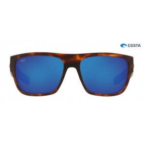Costa Sampan Sunglasses Matte Tortoise frame Blue lens