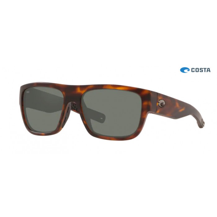 Costa Sampan Sunglasses Matte Tortoise frame Grey lens