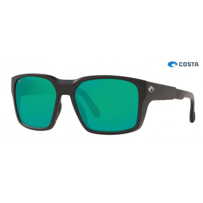 Costa Tailwalker Sunglasses Matte Black frame Green lens