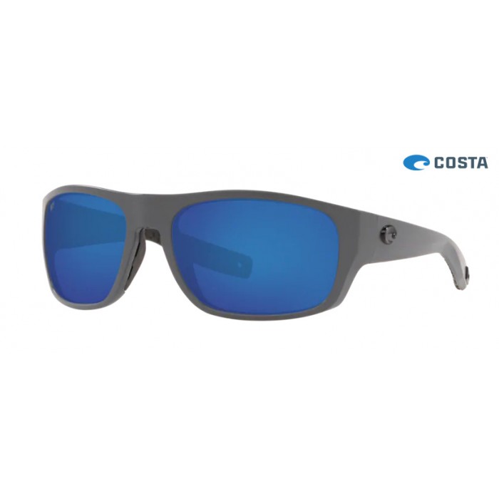 Costa Tico Sunglasses Matte Gray frame Blue lens