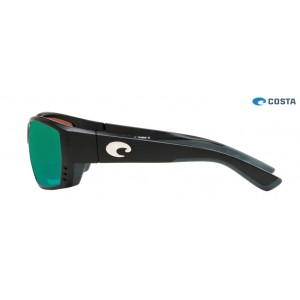 Costa Tuna Alley Sunglasses Matte Black frame Green lens