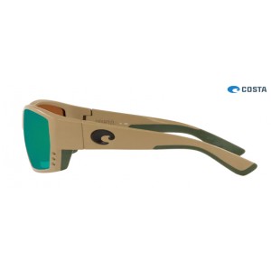 Costa Tuna Alley Sunglasses Matte Sand frame Green lens