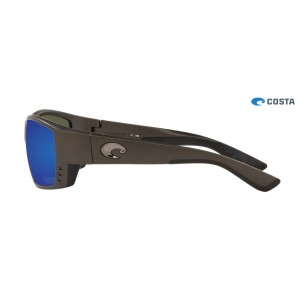 Costa Tuna Alley Sunglasses Matte Steel Gray Metallic frame Blue lens