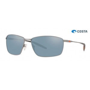 Costa Turret Sunglasses Matte Silver frame Gray Silver lens