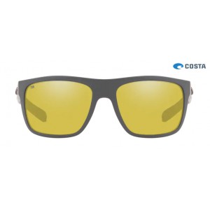 Costa Broadbill Sunglasses Matte Gray frame Sunrise Silver lens