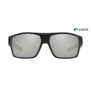 Costa Diego Sunglasses Matte Black frame Gray Silver lens