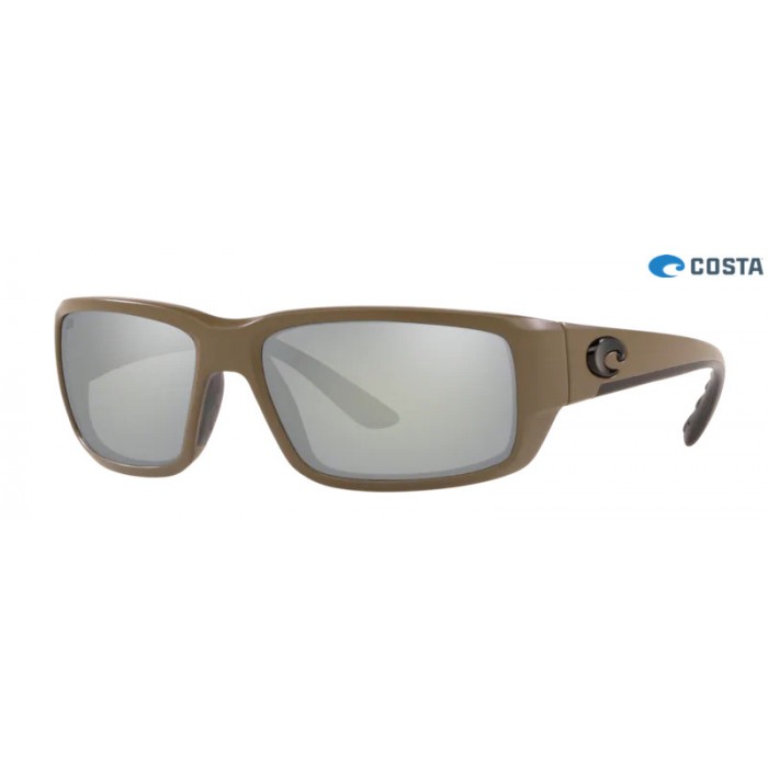 Costa Fantail Sunglasses Matte Moss frame Gray Silver lens