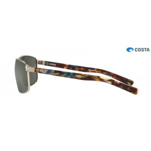 Costa Ponce Sunglasses Brushed Silver frame Gray lens